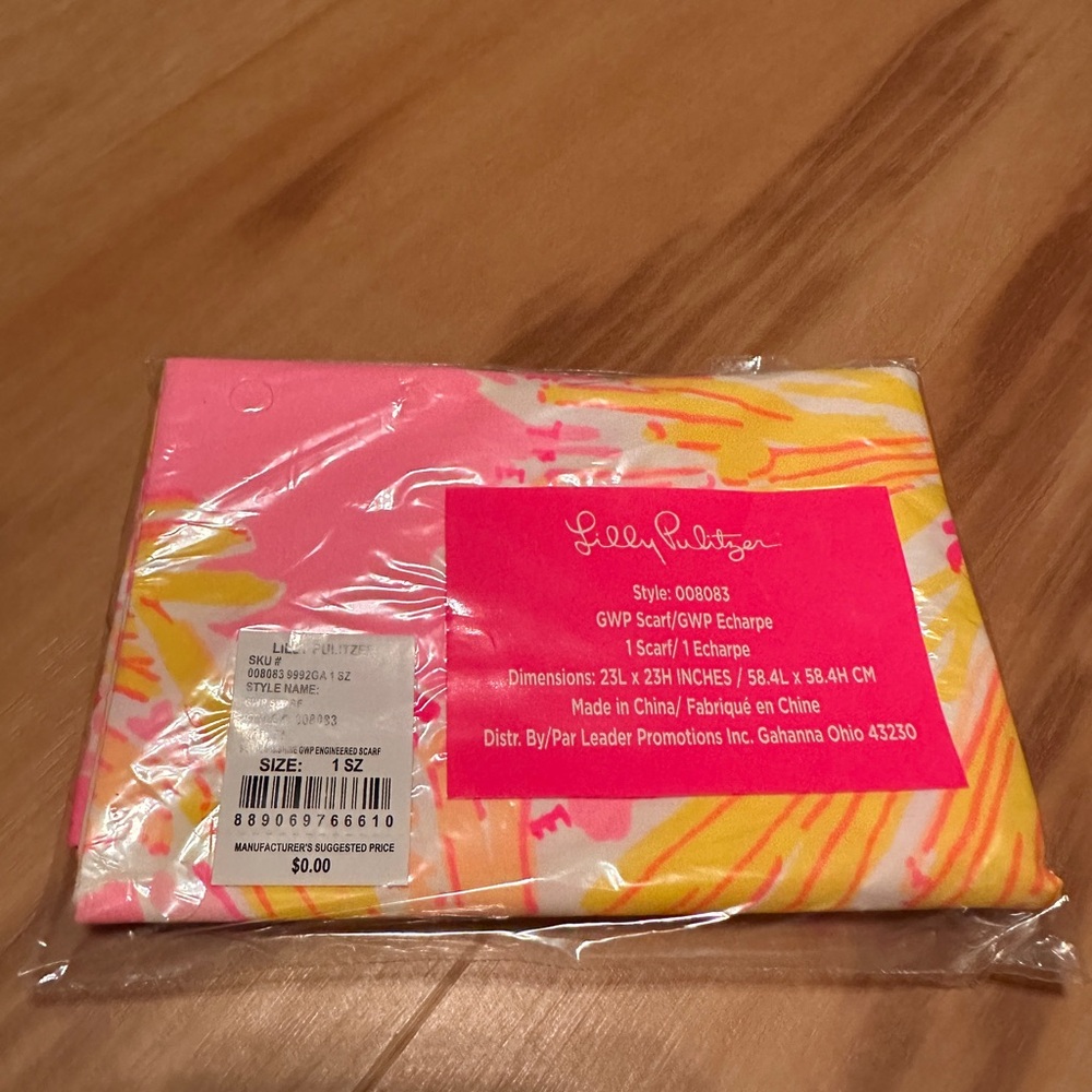 New Lilly Pulitzer Printed Scarf Multi Be The Sunshine